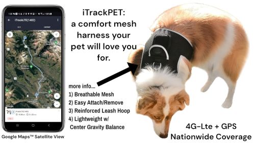 Pocket GPS Phone Pet Tracker GeoFence Capable Finder w/ Battery Alerts Size:M