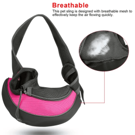 Pet Carrier For Dogs Cats Hand Free Sling Adjustable Padded Strap Tote (Option: Pink-L)